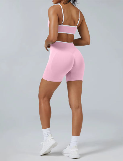 Color Blocking Sports Suit for Women, Backless Tight Yoga Suit, Quick Drying, Outdoor Running, Fitness Yoga Suit