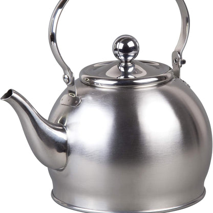 1.0 Qt Stainless Stee with Removable Infuser Basket, Compact, Durable Loose-Leaf Brewer with Flip Spout Cover, Sleek Tableware Gift