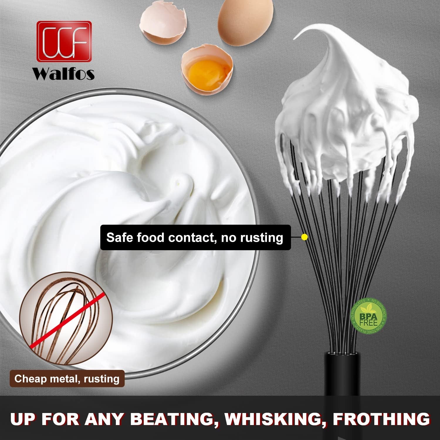 Silicone Whisk 8.5" – Heat-Resistant Balloon Egg Beater for Nonstick Cookware