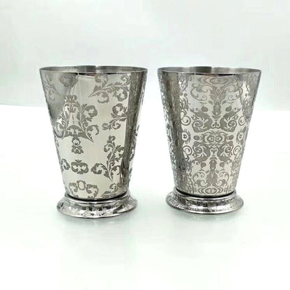304 Stainless Steel Thick Etched Mint Julep Cocktail Glass