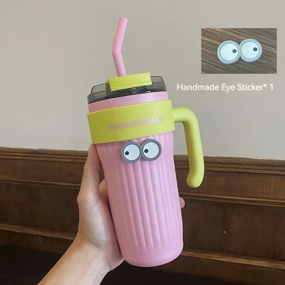 860ML Stainless Steel Car Tumbler with Straw Car