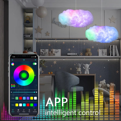 USB Cloud Light APP Control Music Synchronization 3D RGBIC Ambient Light Lightning Simulation Clouds 