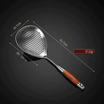 Stainless Steel Large Fine Holes Skimmer Long Handle French Fries Strainer Kitchen Utensils Cooking Tools