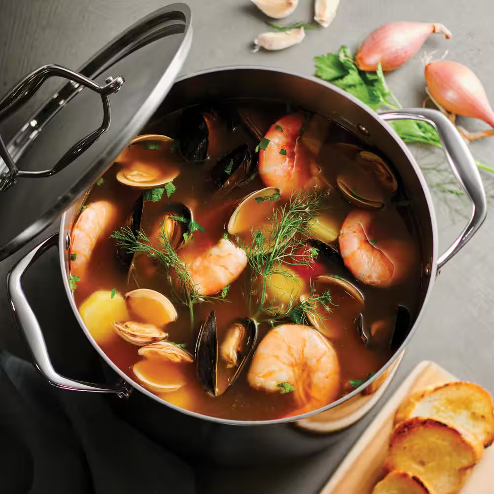 Signature Tri-Ply Clad 8 Qt. Stainless Steel Stock Pot with Lid