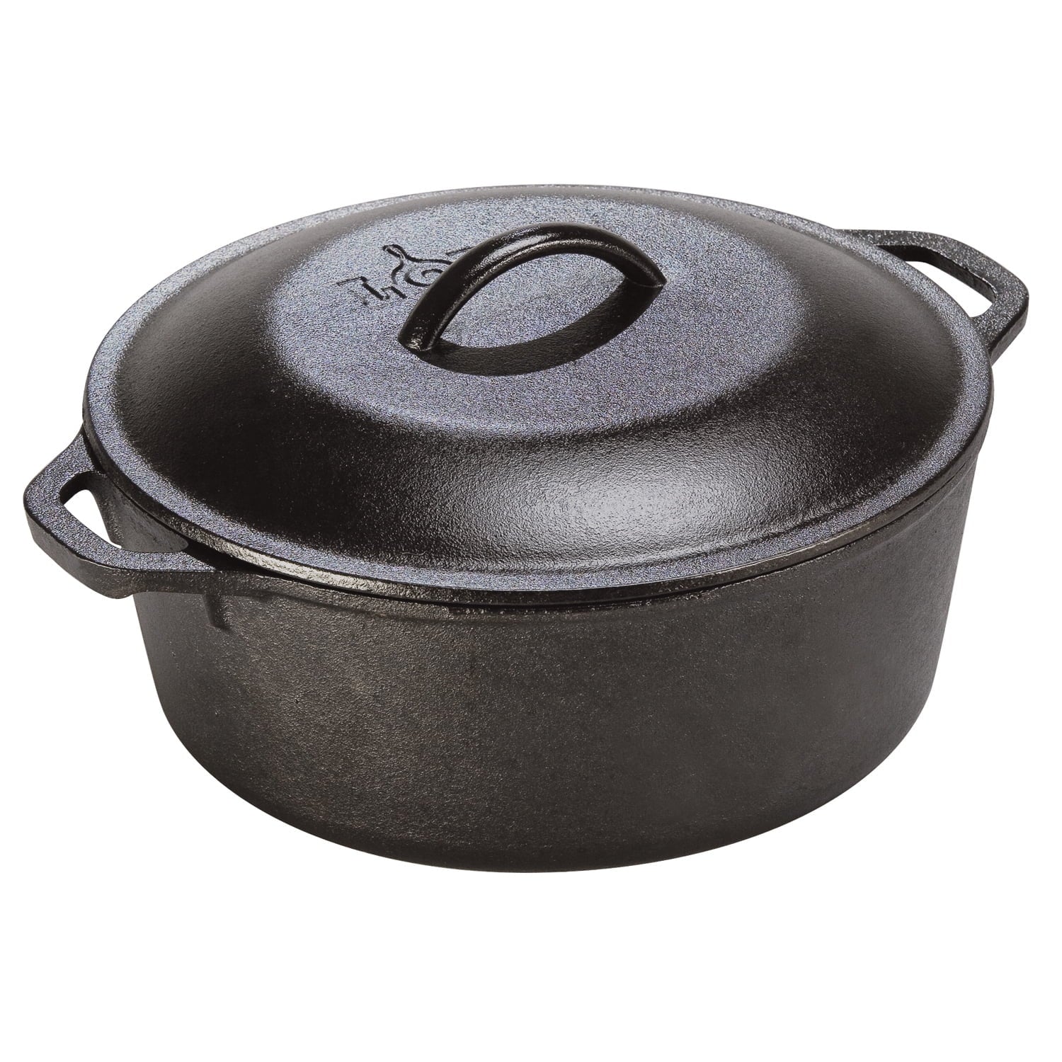 Pre-Seasoned 5 Quart Cast Iron Dutch Oven with Loop Handles & Lid
