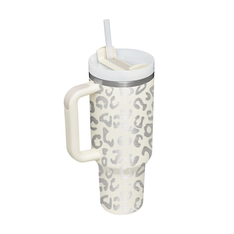 Tumbler With Handle Straw Insulated Stainless Steel