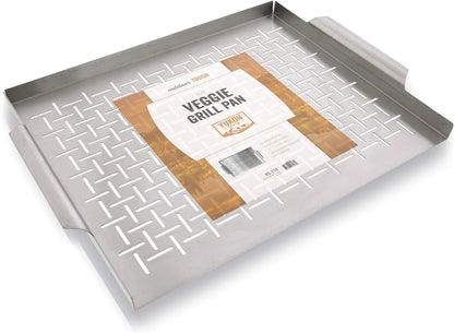 Grill Topper Tray Stainless Steel Grilling Pan with for BBQ and Vegetables