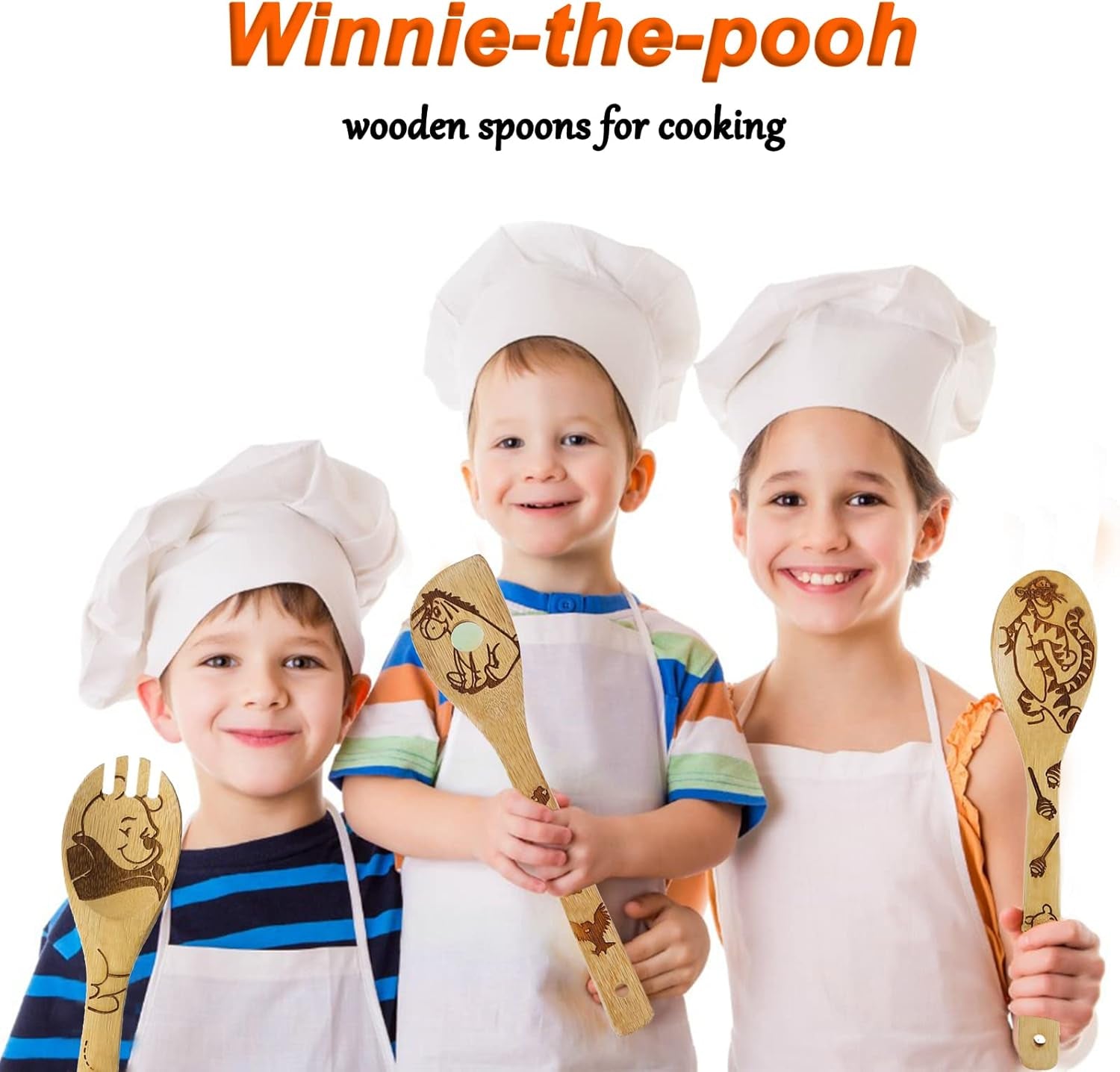 5PCS Winnie the Bear Wooden Spoon Set