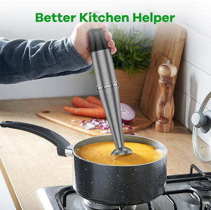 Immersion Blender Handheld Corded Hand Blenders Set 1100W, Trigger Variable Speed 5 in 1 Stick Emulsifier with Chopper, Whisk and Frother for Soup