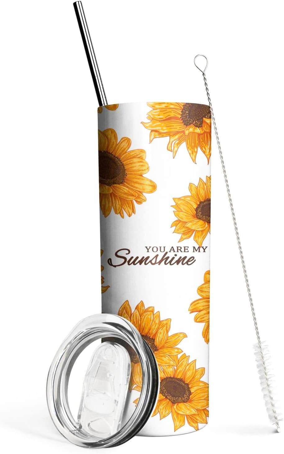 Sunflower Tumbler with Lid and Straw