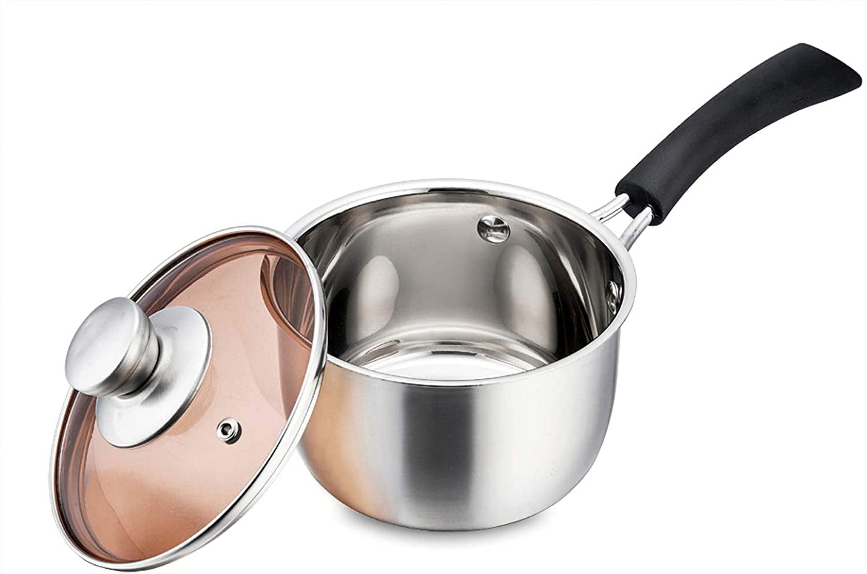 1 Quart Saucepan, Stainless Steel Saucepan with Lid, Small Sauce for Home Kitchen Restaurant Cooking