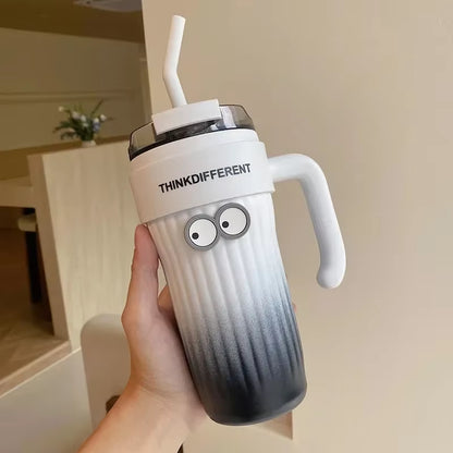 860ML Stainless Steel Car Tumbler with Straw Car