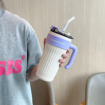 860ML Stainless Steel Car Tumbler with Straw Car