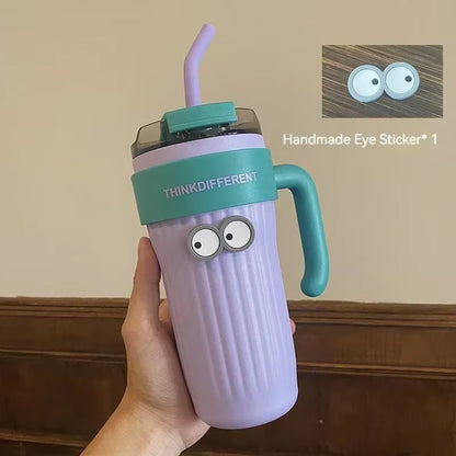 860ML Stainless Steel Car Tumbler with Straw Car