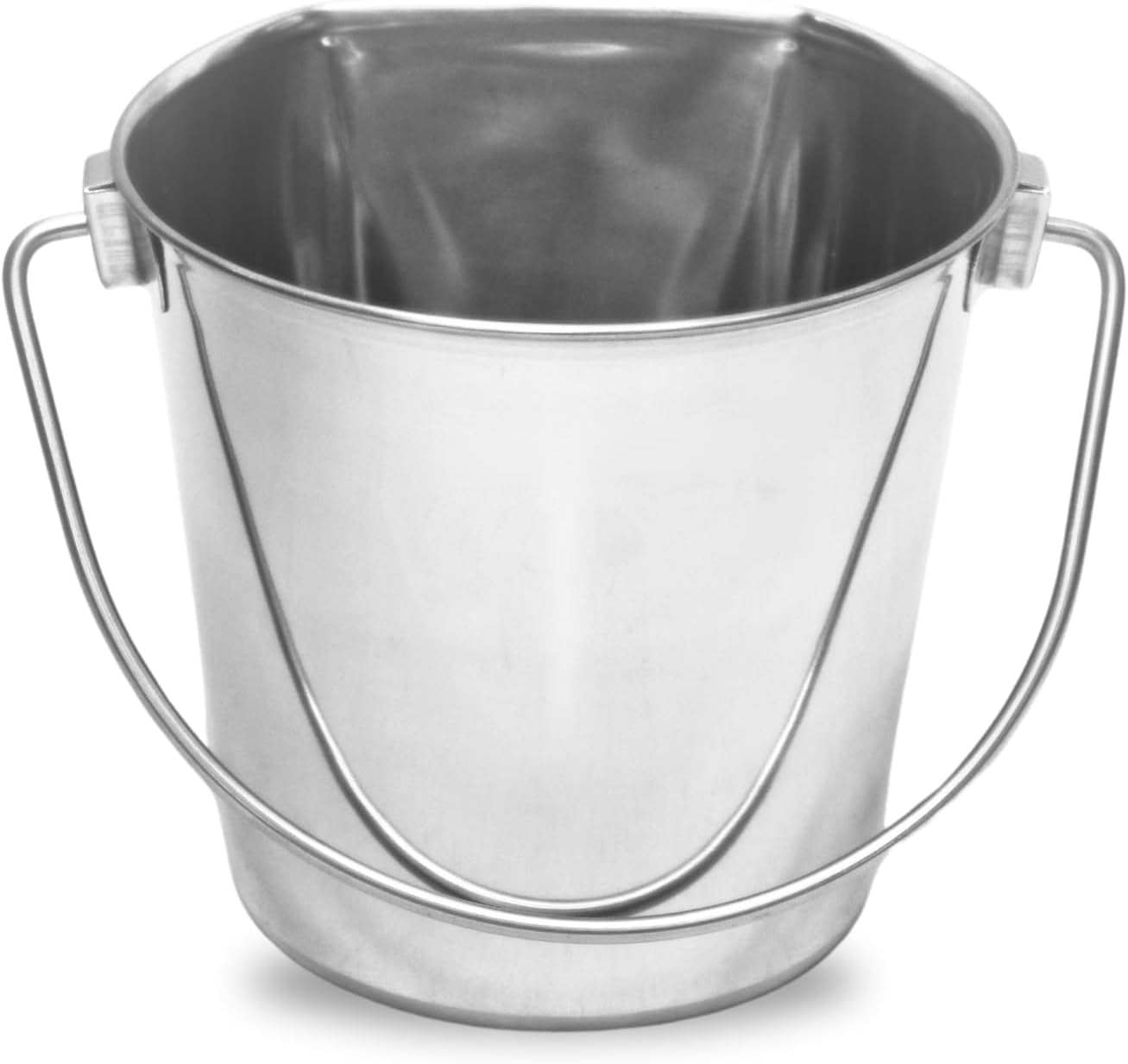 2 Quart Stainless Steel Flat Side Bucket Heavy Duty Multipurpose Bucket