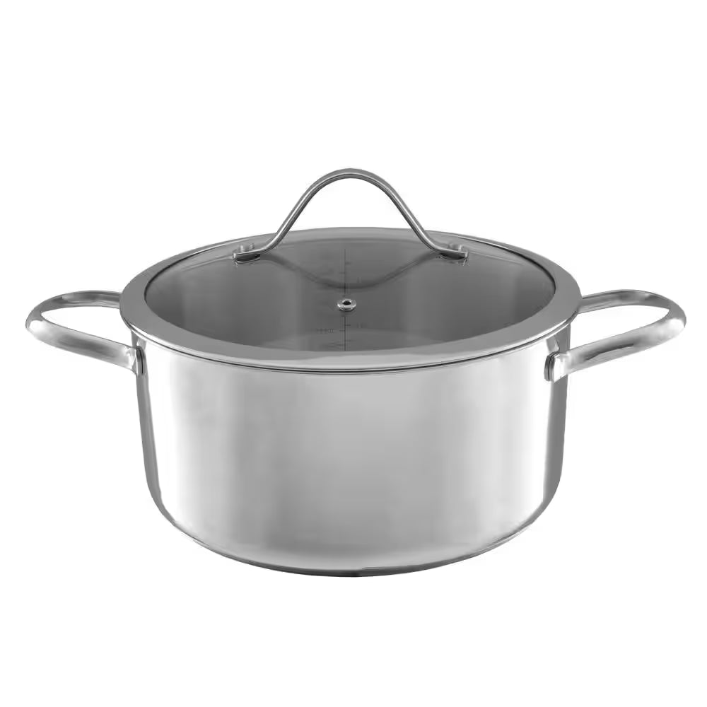 6 Qt. Stainless Steel Stock Pot with Glass Lid