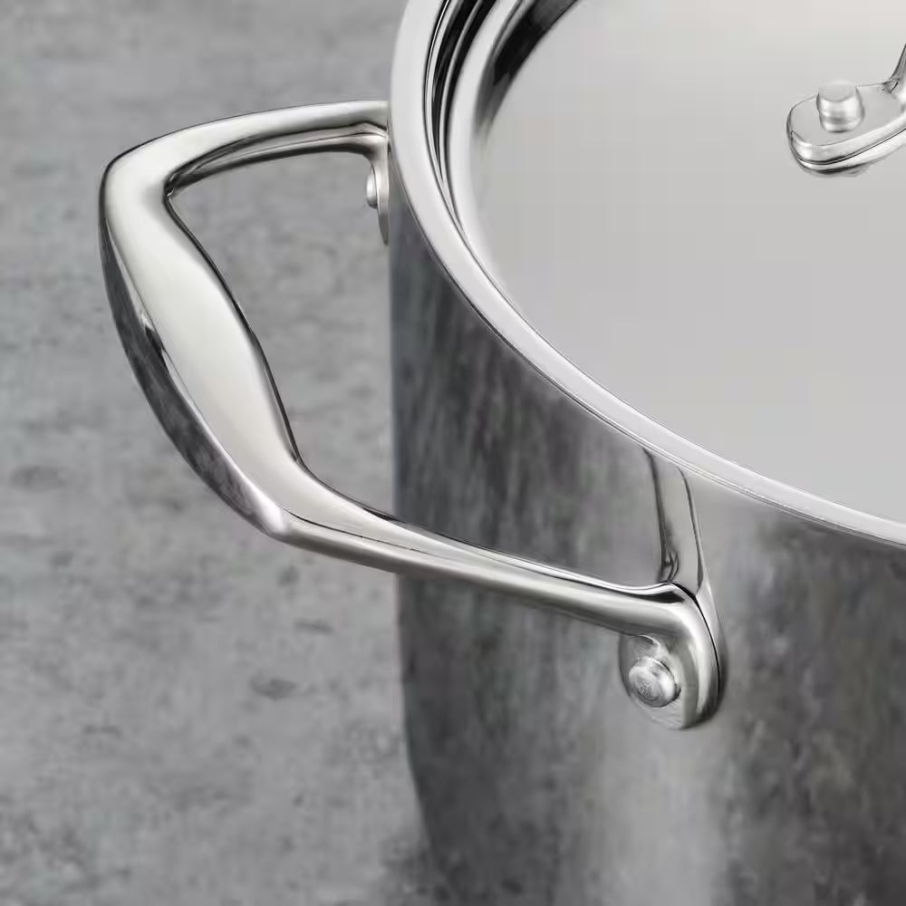 Signature Tri-Ply Clad 8 Qt. Stainless Steel Stock Pot with Lid