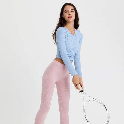 Breathable Stretch Running Fitness Suit Long-Sleeved Two-Piece Set