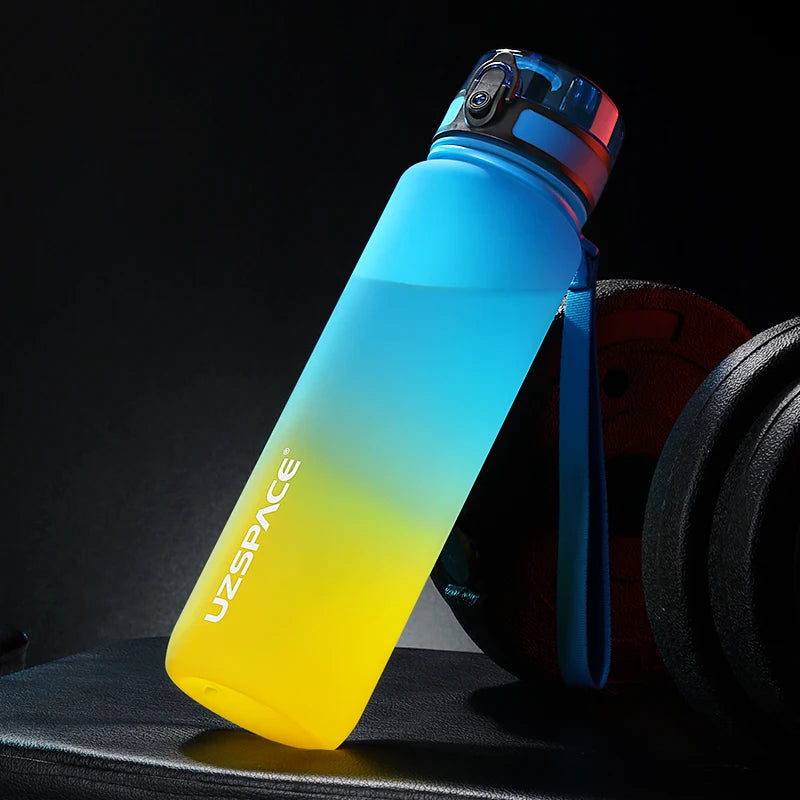 UZ Sports Water Bottle BPA Free Portable Leakproof Shaker Bottle Tritan Plastic Drinkware 500/1000ML Jug for Camping Gym School