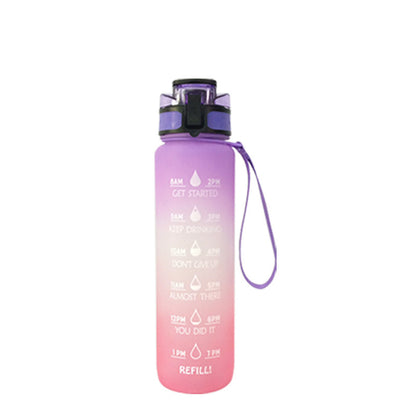 1L Transparent Kawaii Water Bottle – BPA-Free, Plastic, Sports & Infuser Cup