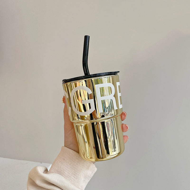 Wind Male And Female Students High Appearance Horizontal Straw Tumbler
