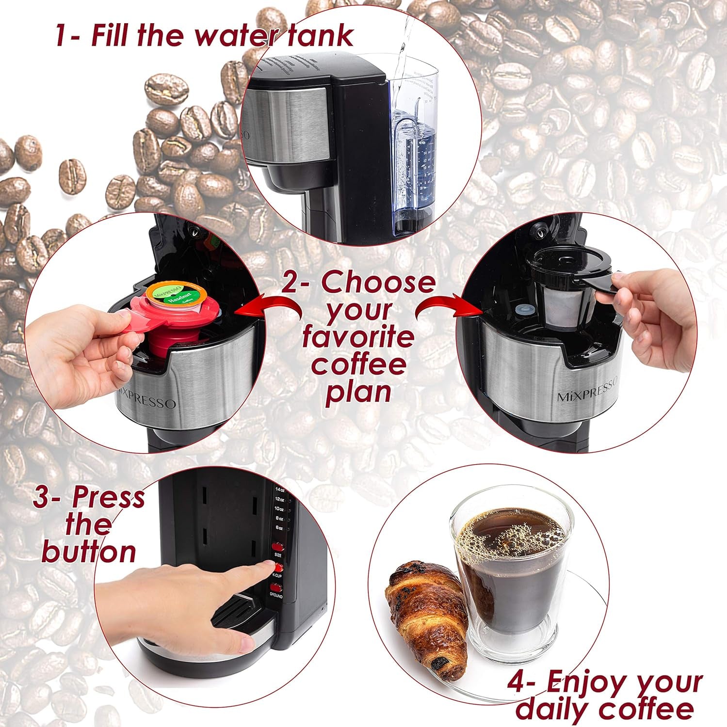 Coffee Maker – K-Cup & Ground Coffee Compatible
