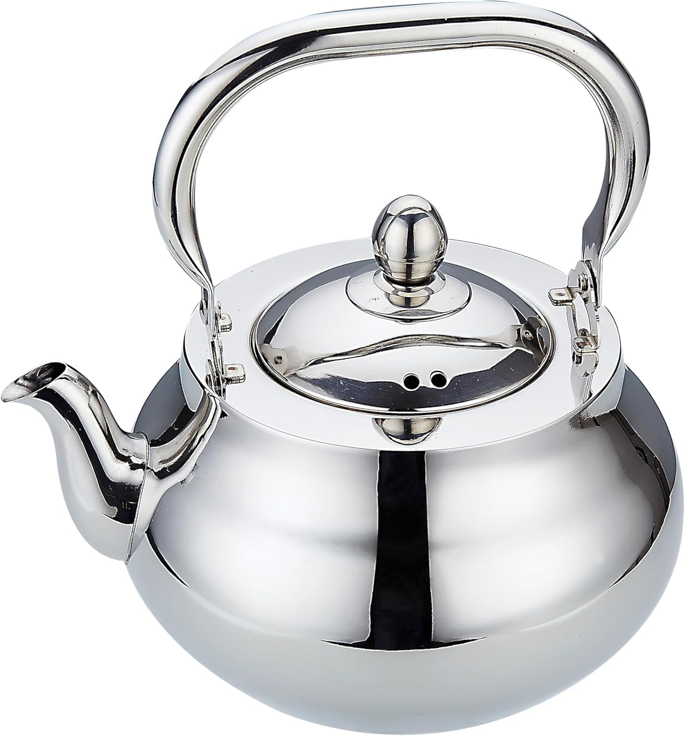 71 Oz Stainless Steel Teapot with Removeable Infuser, Thickened Mirror Polished Stovetop Tea Maker for Herbal and Infusion