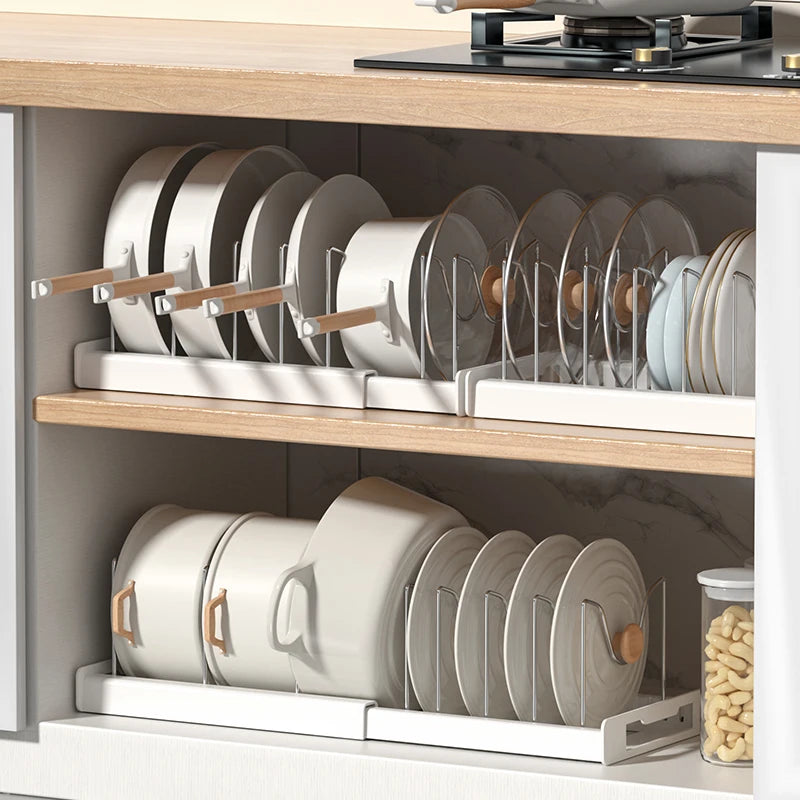 Artifact Pot Storage Rack Foldable Kitchen Utensil Storage Rack Kitchen Pot Lid Storage Rack