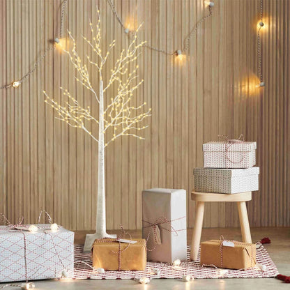 6FT Warm White Lighted Birch Tree Lights, 440LED Colors Changing Light 