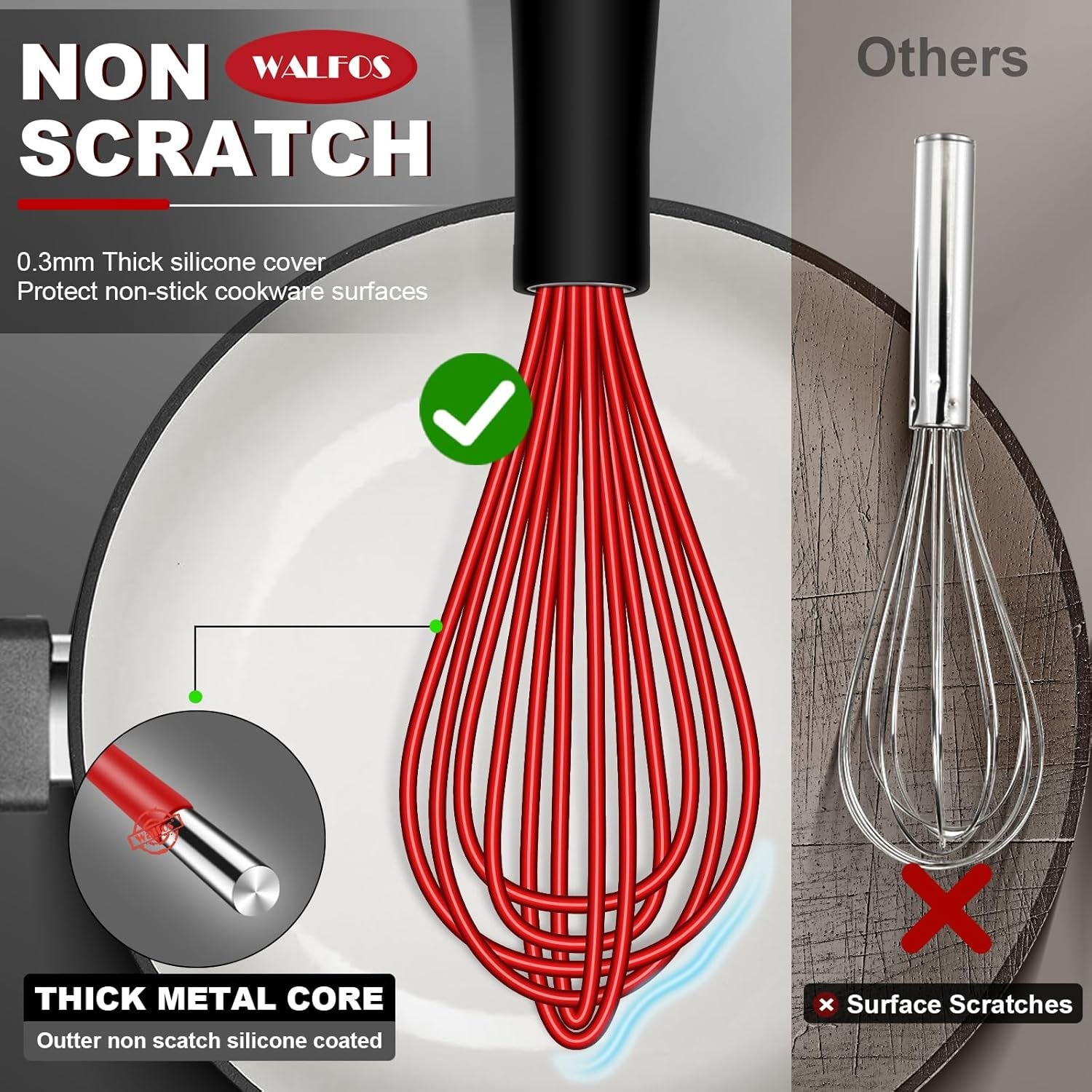 2-Piece Whisk Set – 11" Flat & 10" Balloon Whisks