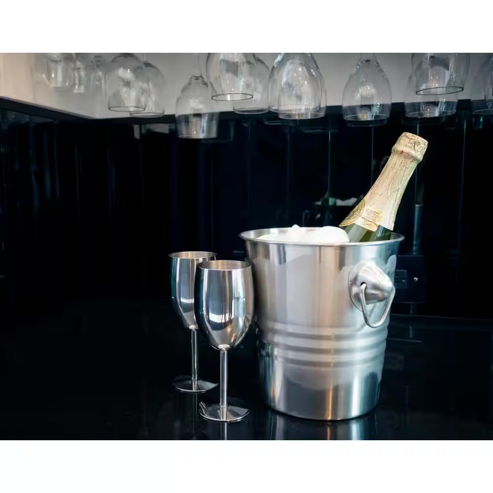 Jacqueline 8 Oz. Stainless Steel Champagne Glass (Set of 2)