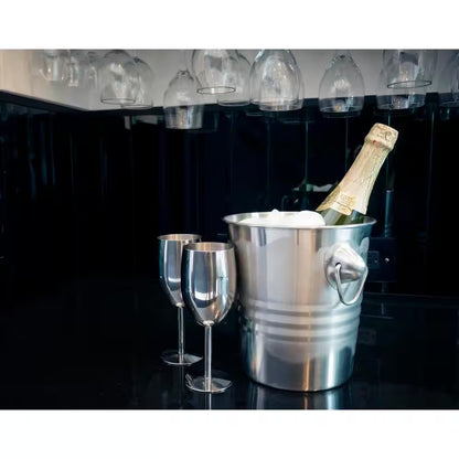 Jacqueline 8 Oz. Stainless Steel Champagne Glass (Set of 2)