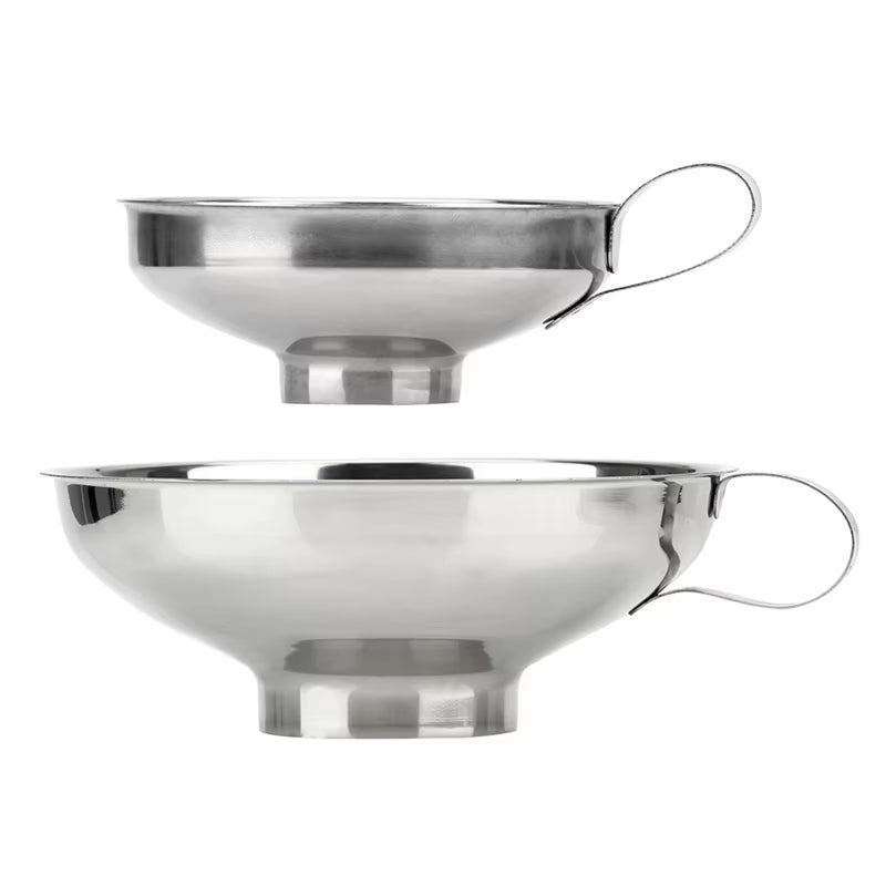 Canning Stainless Steel Wide Mouth Funnel S/L Size Hopper Transferring Oil Liquid Filter