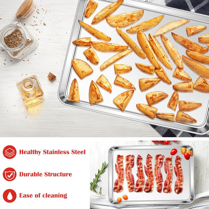 18”X13” Stainless Steel Baking Sheet Pan, Healthy & Rust Free, Mirror Finish & Dishwasher Safe, 1 Pack