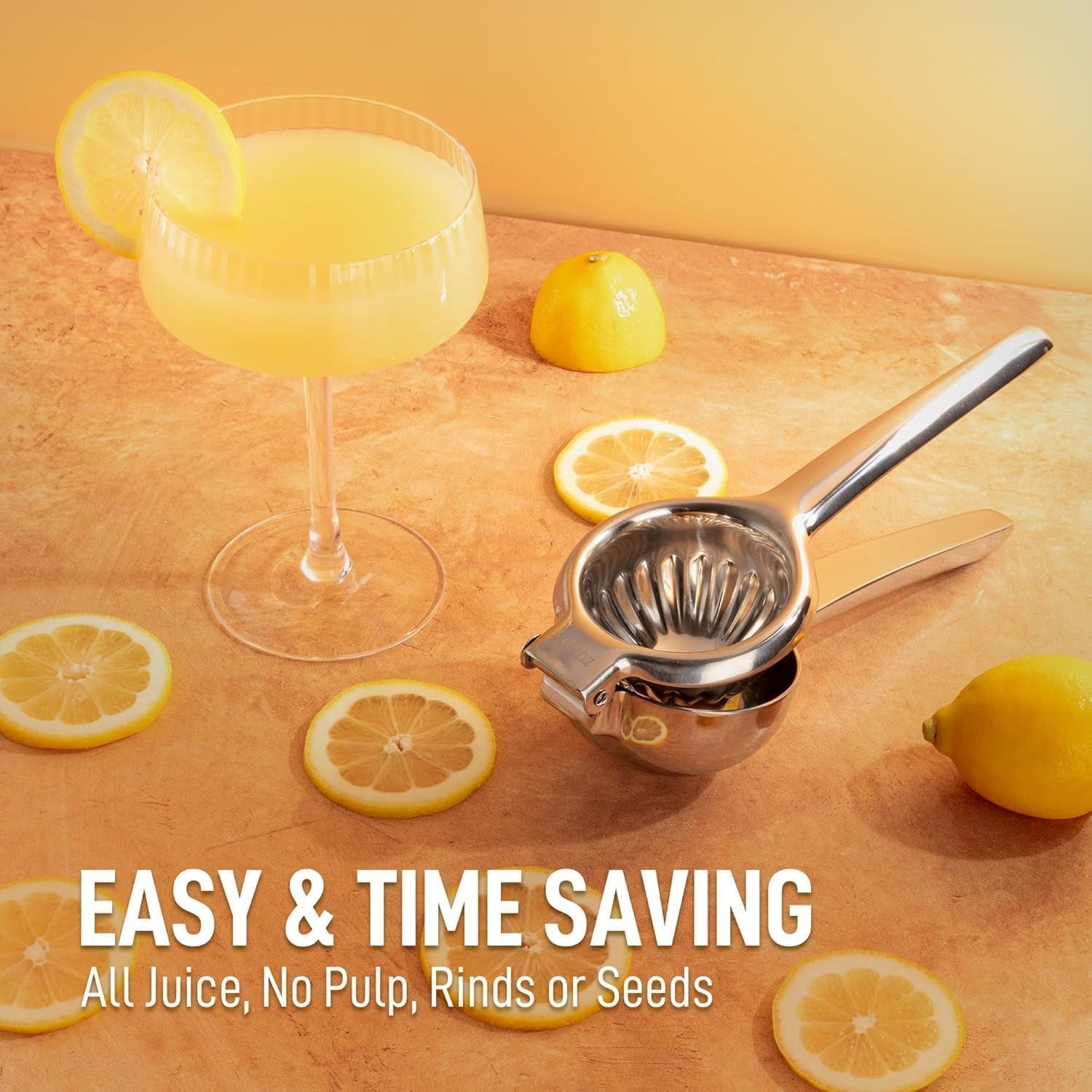 Lemon Squeezer Stainless Steel with Premium Quality Heavy Duty Solid Metal Squeezer Bowl