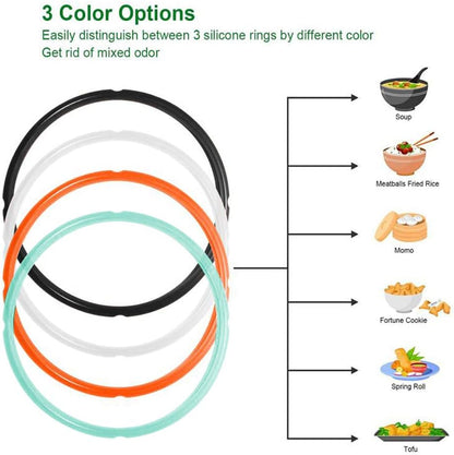 4-Pack Silicone Sealing Rings – Replacement Gaskets for Instant Pot 6Qt