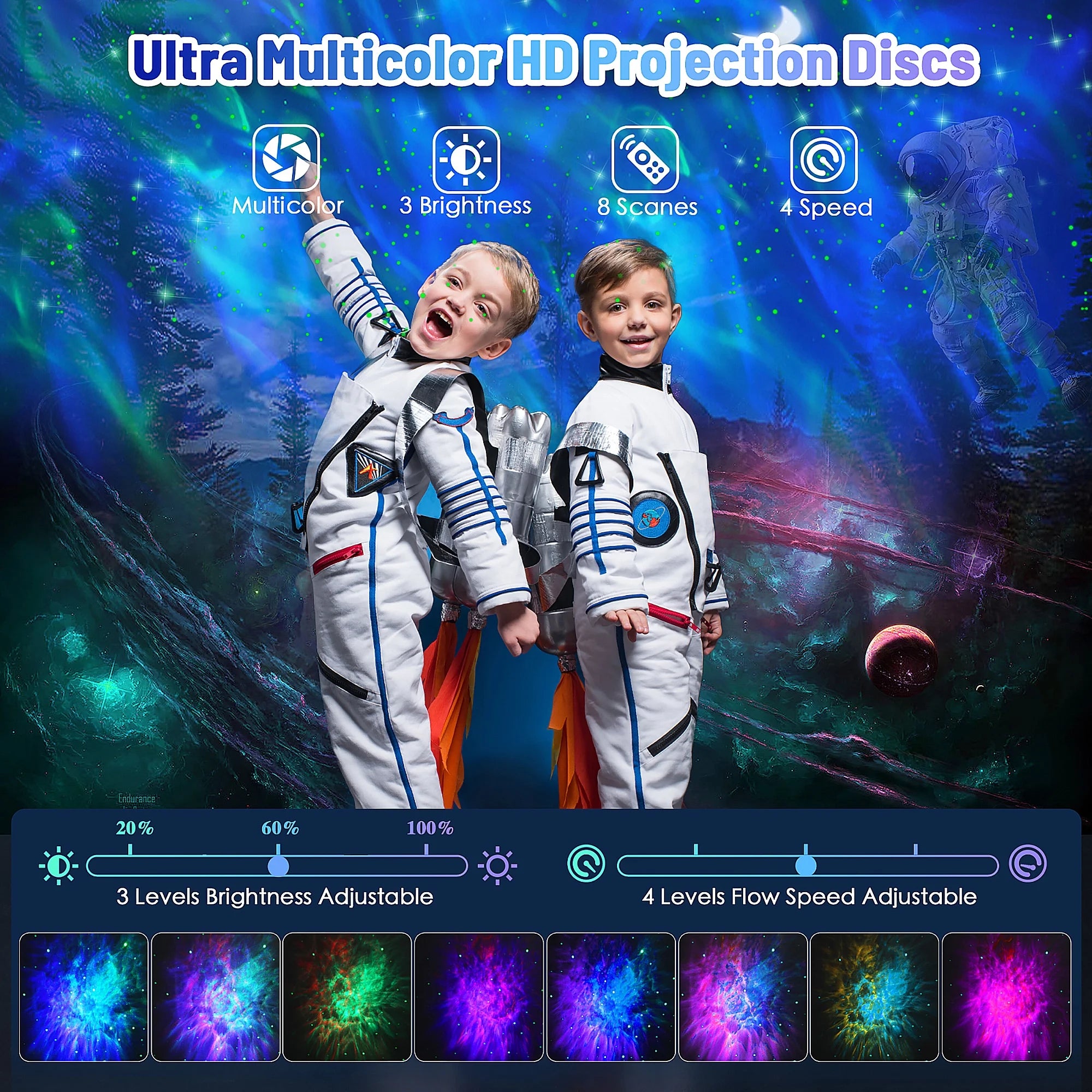 Astronaut Galaxy Projector, 2 in 1 with Moon Lamp