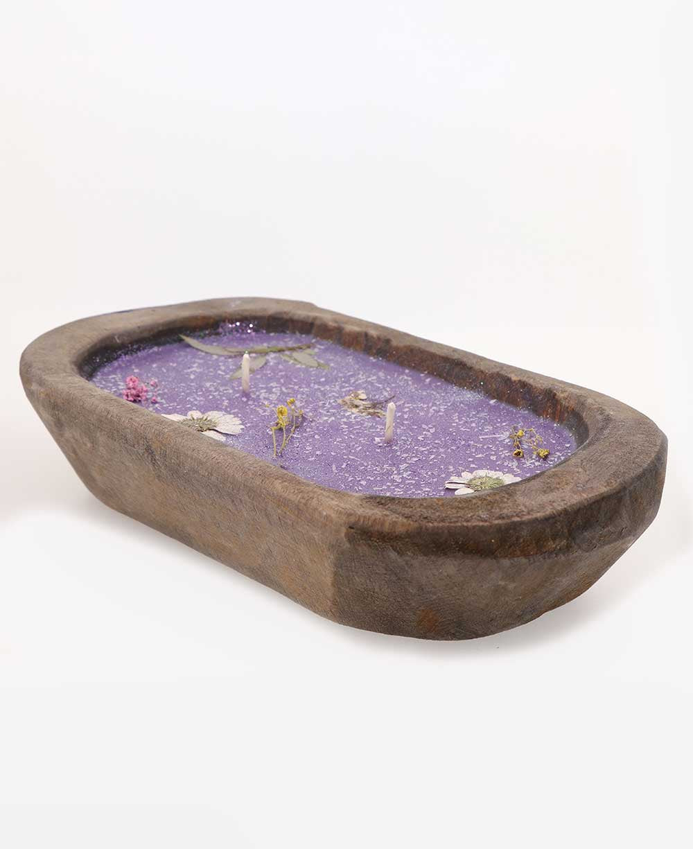 Purple Floral Scented Candle