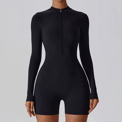 Women Fitness Suit with Zipper 