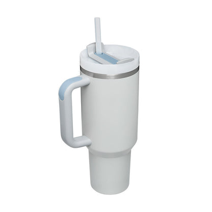 Tumbler With Handle Straw Insulated Stainless Steel