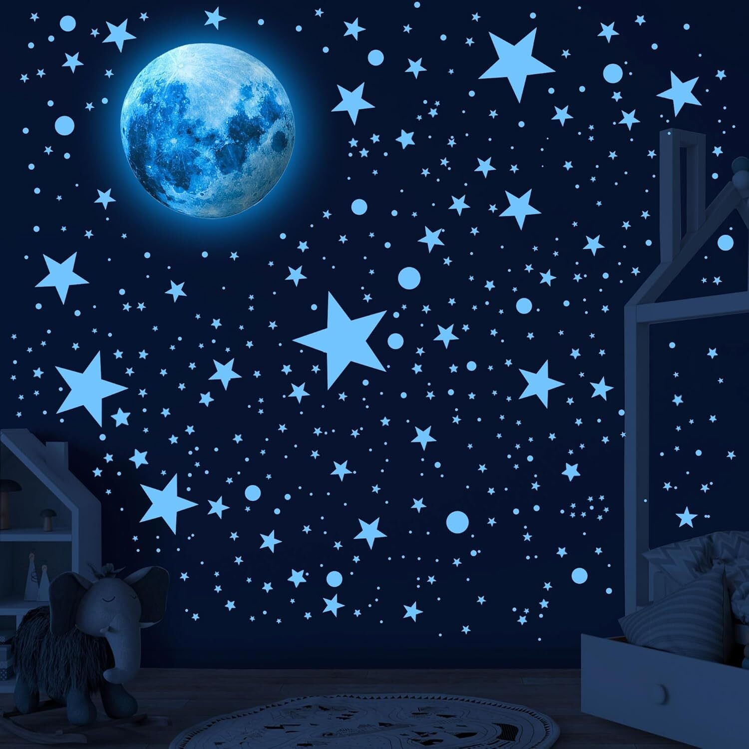 Glow in the Dark Stars & Moon  Galaxy Wall Stickers