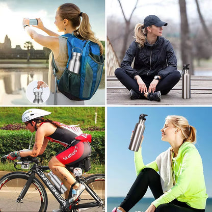 Stainless Steel Water Bottle with Straw for Gym Cycling Hiking Drinkware