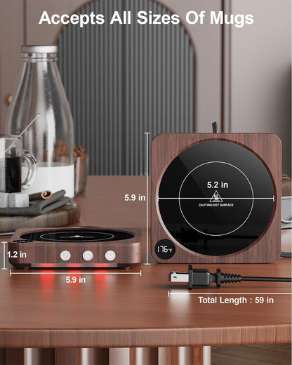 Mug Warmer - 36W Coffee Mug Warmer for Desk with Temperature Display, 2-12Hrs Auto Shut Off, Smart Candle Warmer