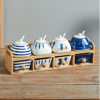 Japanese Style Spice Box Household Combination Set