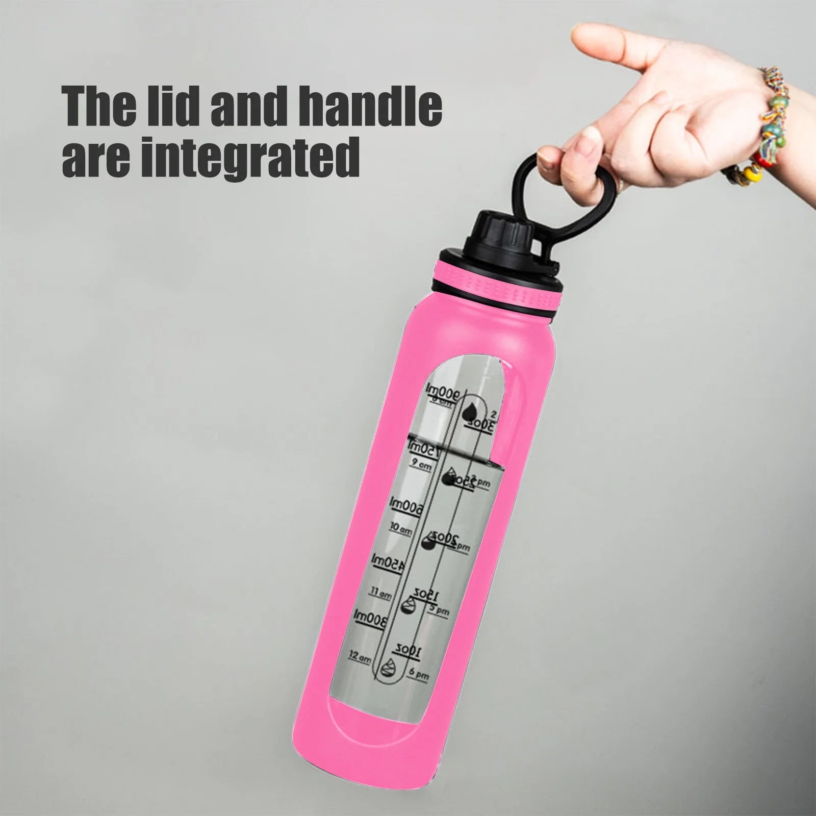 30Oz/800ML Glass Water Bottle, BPA-Free, Reusable Wide Mouth Large