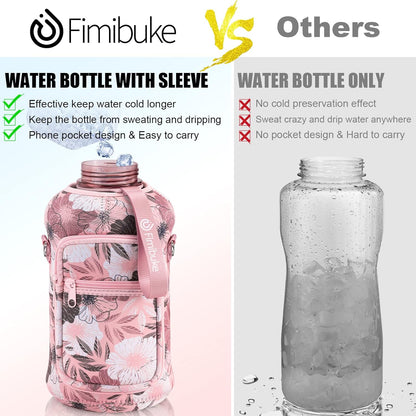 64oz Half Gallon Water Bottle with Sleeve