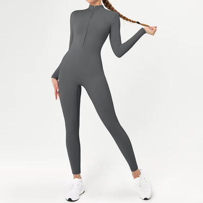 Women Fitness Suit with Zipper 