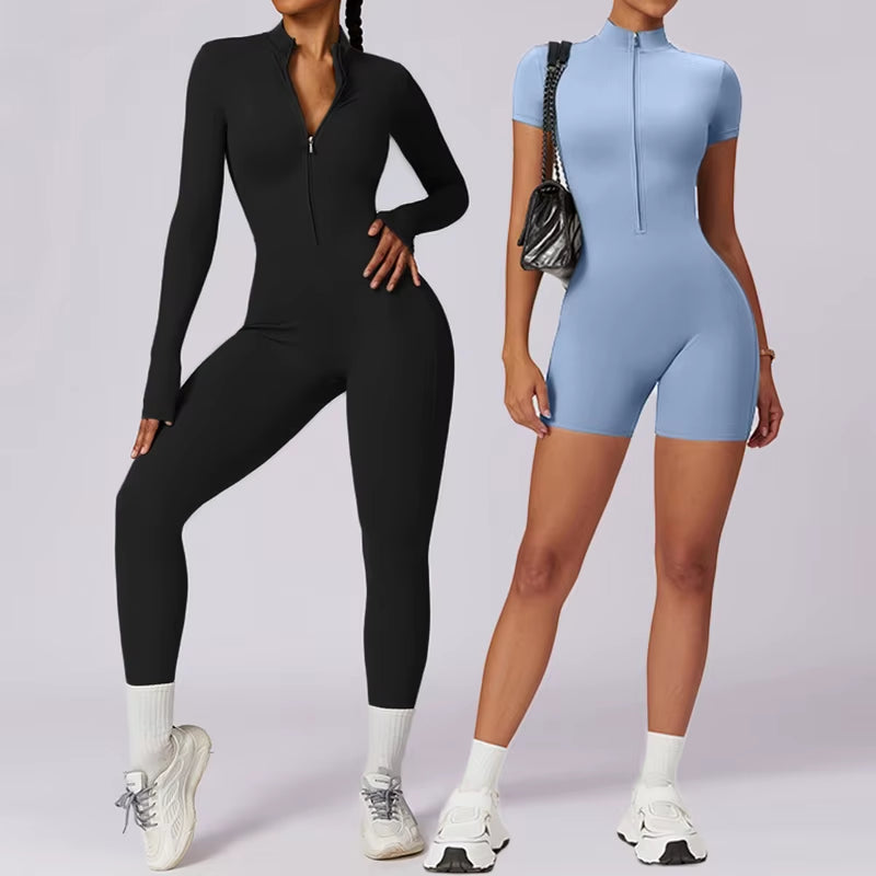 Women Fitness Suit with Zipper 
