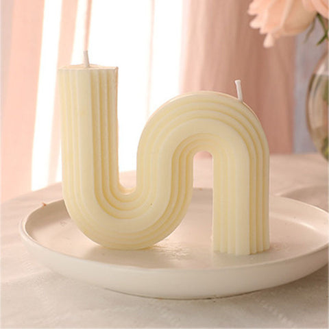 Striped Geometric U-shaped Scented Candle