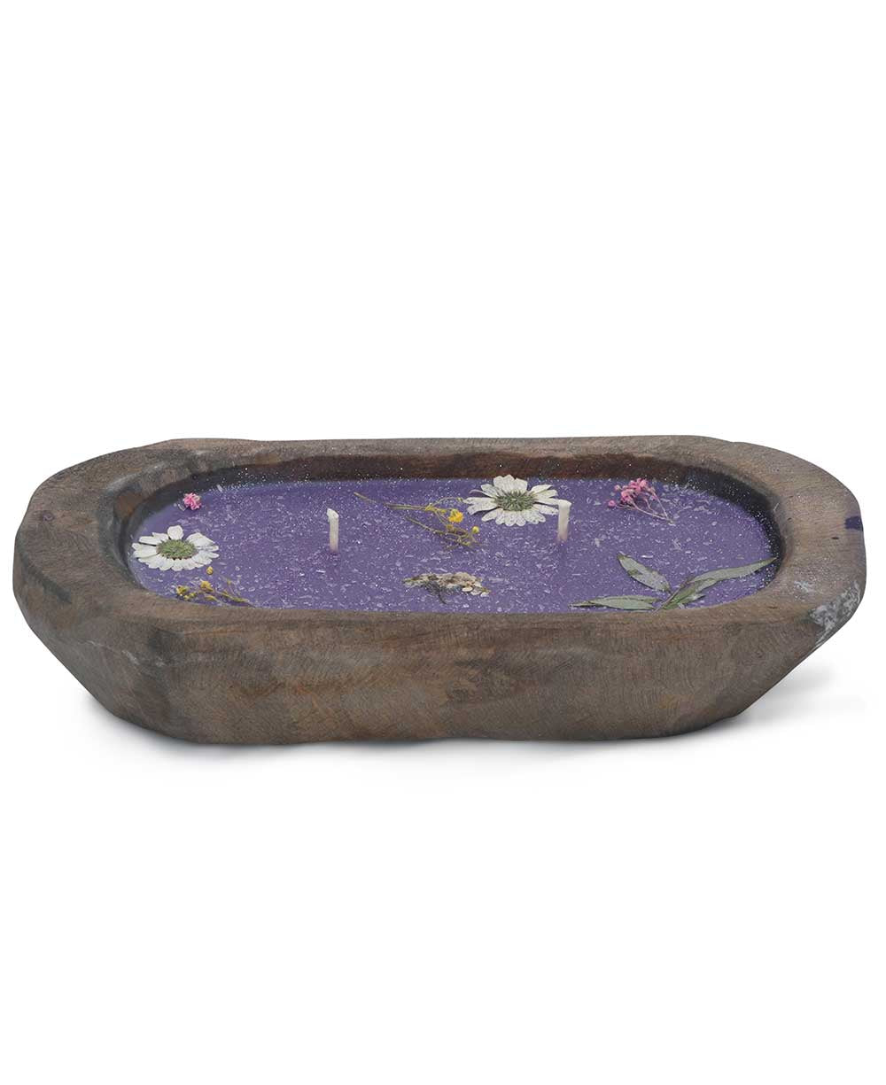 Purple Floral Scented Candle